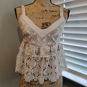 BCBGMaxAzria Cream Lace Camisole